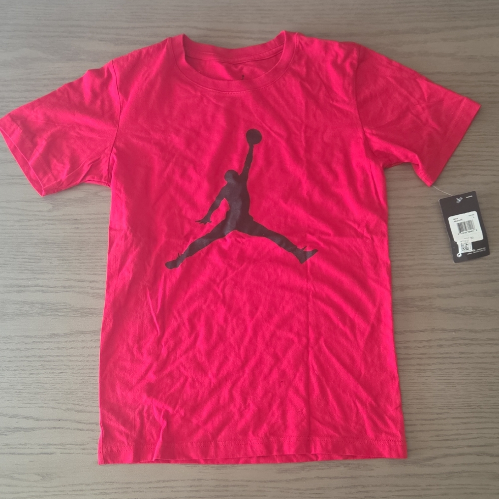 Jordan Red Tee with Iconic Black Jumpman Boys NWT